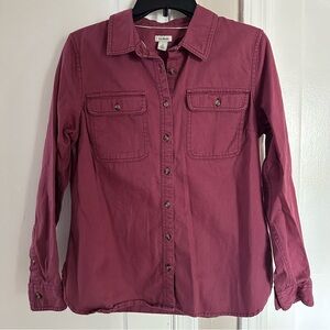 Women’s L.L. Bean Mulberry Button Down Denim Shirt